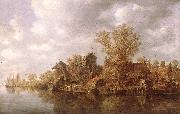 Jan van Goyen Village at the River oil painting artist